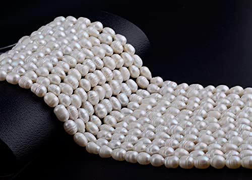 pearls beads for jewelry making 100pcs 9-10mm natural, front angle view