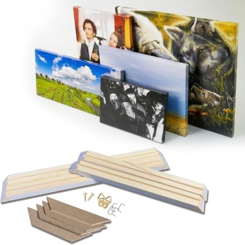 diy solid wood canvas frame kit with stretch shown in use