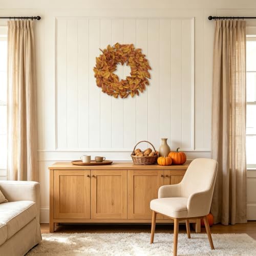20" fall wreath for front door, artificial autumn, package contents