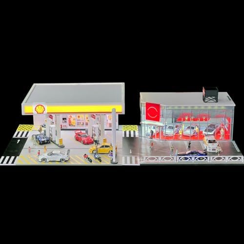 1/64 shell gas station display case gas station on a desk or shelf