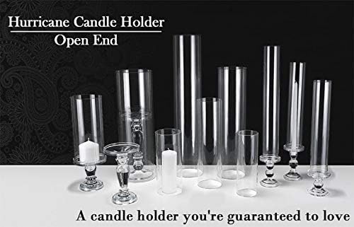 CYS EXCEL 2 PCS (H:6" D:4") Open Ended Clear Glass Hurricane Candleholder Tube Lamp Shade Open Flame Candlestick Holder Chimney Tube Cover Bottomless Cylinder