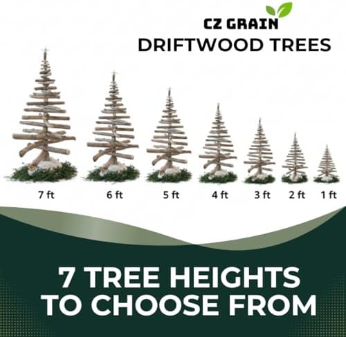 2 ft tall driftwood christmas tree - beach showing dimensions