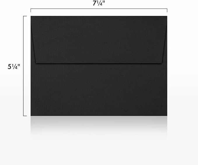 LUXPaper A7 Invitation Envelopes | Peel & Press | 5 1/4" x 7 1/4" | Black Linen | 80lb. Text | 1,000 Qty