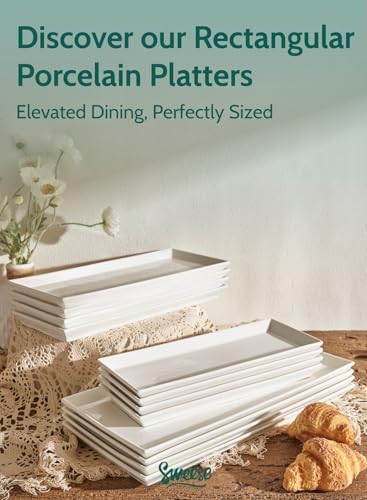 sweese porcelain serving platters 11.7 inch - elegant, front angle view