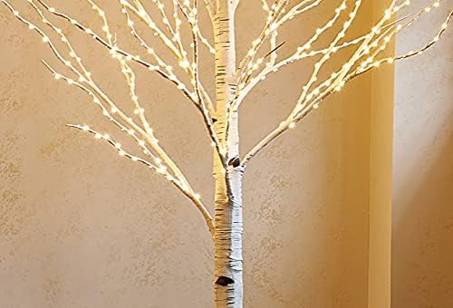 birchlitland lighted birch tree 6ft 330l warm white shown in use
