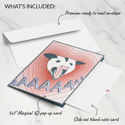 Lovepop Love Pop-Up Card for Her and Him - 3D Greeting Cards for Boys, Girls, Men, Women - Life Without You Is Trash Possums - 5" x 7" Card - Blank Notecard & Envelope Included