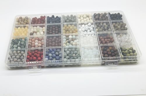 6mm natural gemstone beads loose gemstone for jewelry, front angle view