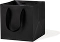 Black Paper Gift Bag Small Square Bottom Kraft Paper Bags with Handles for Wedding Baby Shower Birthday Party (Black, 8 x 8 x 8 in, 10 CT)