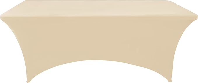 2-Pack 8ft Spandex Table Covers for Rectangle Folding Tables - Washable Elastic Tablecloth - Ultimate Fitted Table Protector for Birthday Parties, Trade Shows, Banquet