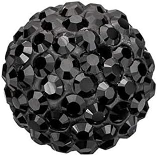 100pcs Adabele Grade A Suncatcher Crystal Rhinestone Pave Loose Beads 8mm Jet Black Polymer Clay Disco Ball Spacers Compatible with Shamballa All Craft Jewelry Making DB8-23