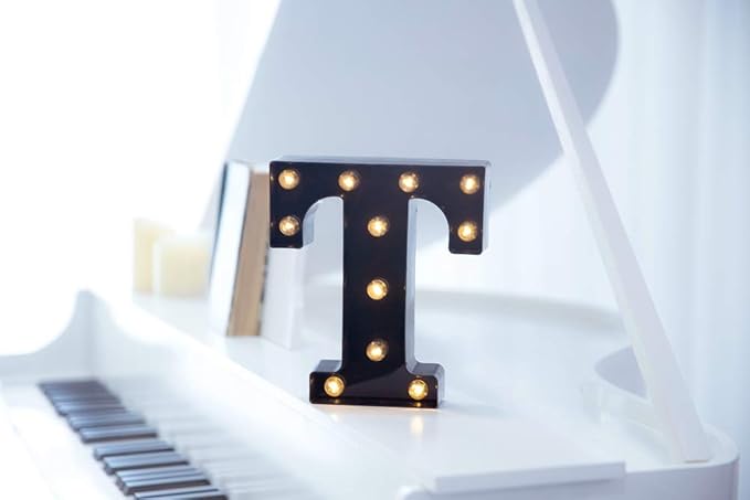 Foaky Black LED Marquee Number Lights Sign Light Up Marquee Number Lights Sign for Night Light Wedding Birthday Party Battery Powered Christmas Lamp Home Bar Decoration