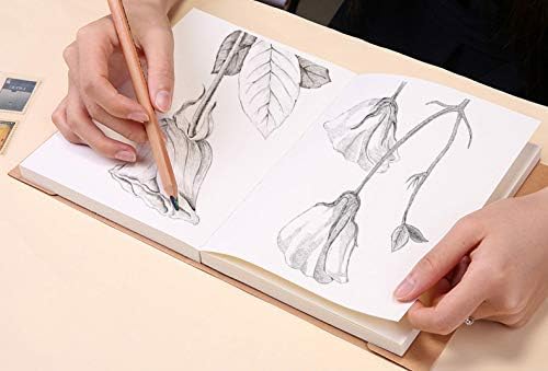 Kraft Cover Drawing Notebook & Sketchbook – Set of 2 Blank Plain Sketch Books – 125g Thick Paper, 200x280mm Paper Ideal for Drawing & Sketching- 128 sheets/256 Pages – 180 Degree Opening, 2pcs
