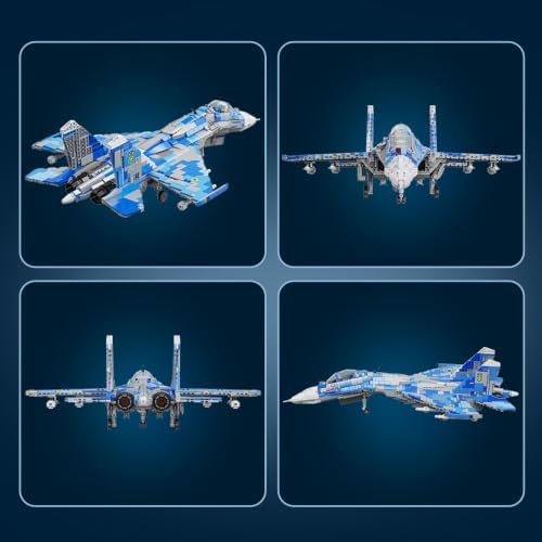 misini m8025 1:35 su-27 flanker fighter jet building on a desk or shelf