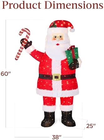 best choice products 5ft lighted pop-up santa, large shown in use