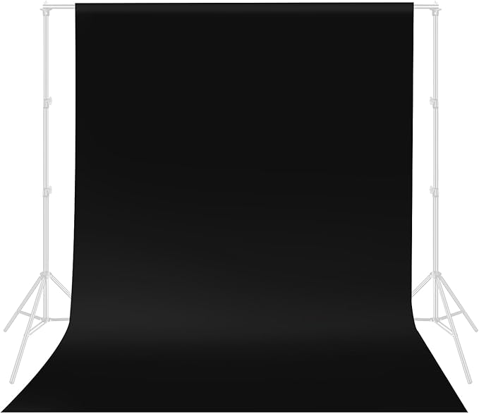 HEMMOTOP Black Backdrop Curtain, 5x6.5 ft Black Photo Backdrop for Photoshoot, Party, Video Recording, Back Drop Background Cloths Polyester Fabric, for Photography, Birthday (Backdrop only)