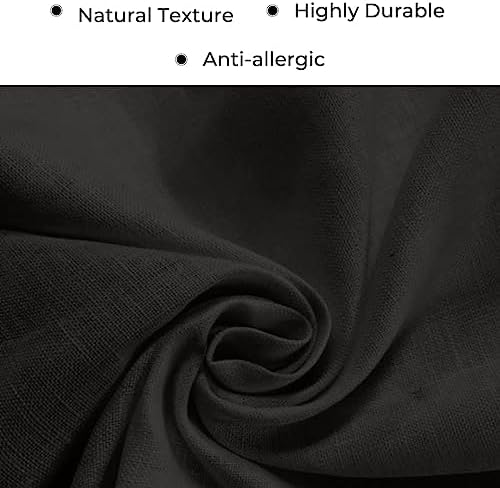 Classic Linen™ by D'Moksha, 100% Pure Linen Black Table Runner 14 x 60 Inch