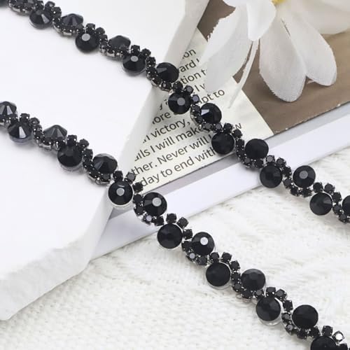 bijou joon 6 yards black self adhesive rhinestone, side view