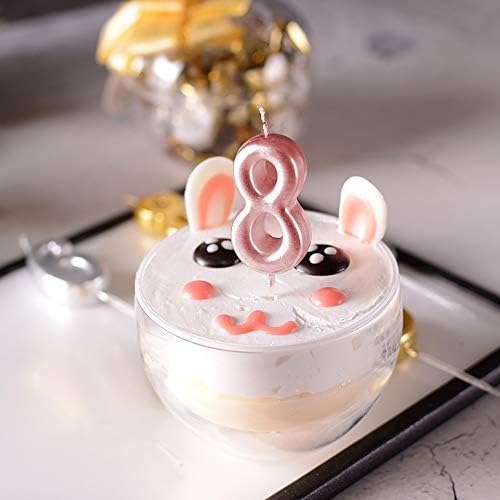 2nd Birthday Candle Two Years Pink Happy Birthday Number 2 Candles for Cake Topper Decoration for Party Kids Adults Numeral 20 23 12 26 29 21 27 62 25