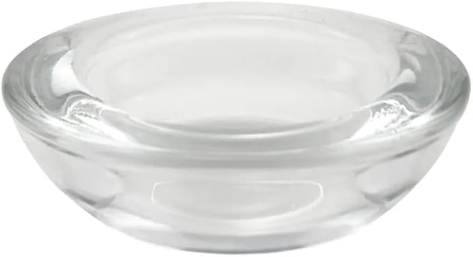 WGV Sturdy Tea Light Votive Candle Holder 3" W, Clear Heavy Thick Chubby Plate Bowl Glass, Small Accent Decor, 1 Pc