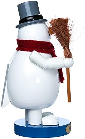 kurt adler wooden frosty the snowman nutcracker, 10", side view