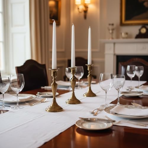 4 Pack White Taper Candles丨Taper Candles 10 Inch Dripless丨Unscented & Smokeless Candlesticks Bulk丨7-8 Hours Long Burning Tall Candles丨Ideal for Christmas Weddings Parties Dinner