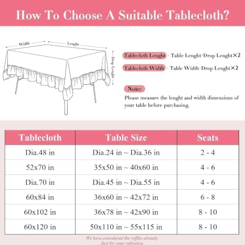 Eternal Beauty Gingham Ruffled Tablecloth Orange White 60x120 Thanksgiving