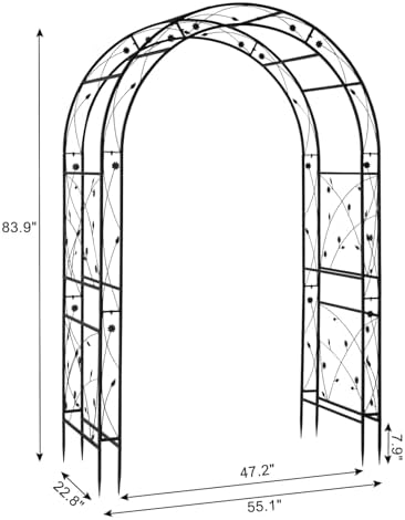 vingli garden arbor, arch for wedding ceremony party, front angle view