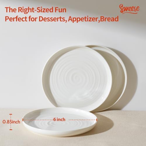 sweese appetizer plate, 6 in porcelain small dessert shown in use