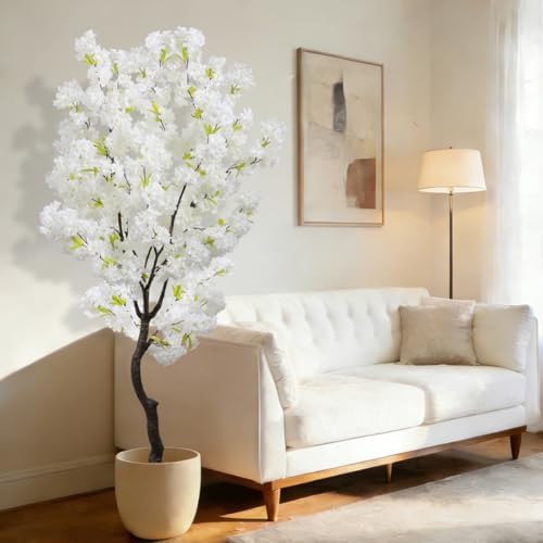 bincue artificial white cherry blossom tree fake tree shown in use