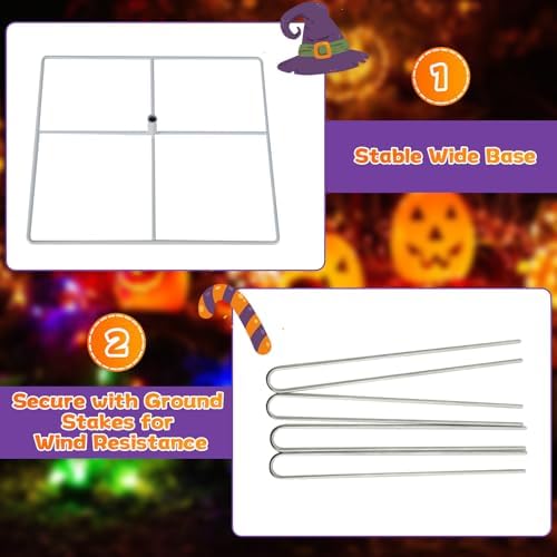 goplus 3.4 ft halloween decorations, light up stacked, package contents