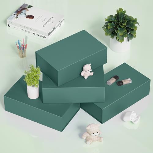 ryddoy 5 pack green gift box, 9.5x6x3'' gift on a desk or shelf