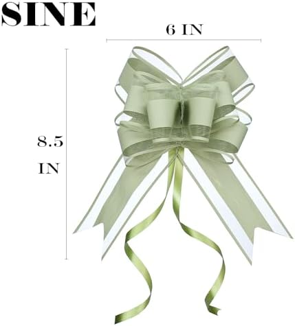 WEWILUCK Bows for Gift Wrapping, Sage Green Gift Bow for Presents, Gift Baskets, Gift Bags, Gift Boxes, Christmas, Easter, Birthdays, Baby showers(6 inches, 15PCS)