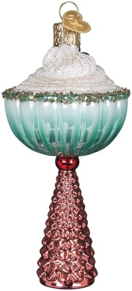 Old World Christmas Gingerbread Glam Cocktail Glass Blown Ornament for Christmas Tree, Handcrafted Holiday Decoration, Adult Beverage Collection