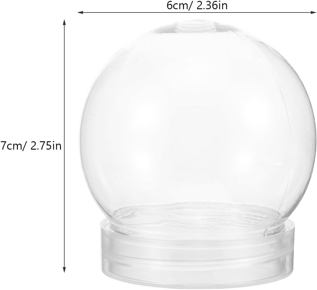 10Pcs Clear Plastic Snow Globe DIY 3 Inch Snow Globes, Clear Plastic Water Globe Water Globe Jar with Screw Off Cap Candy Cookies Jar for DIY Crafts Christmas Plant Flower Moss Landscape
