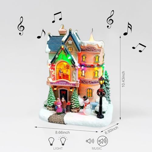 moments in time vintage custom candlemaker christmas village, side view