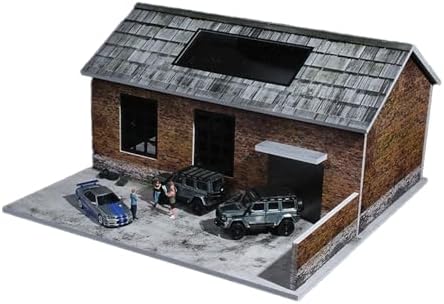 1/64 diorama old factory garage model, led lighting, package contents