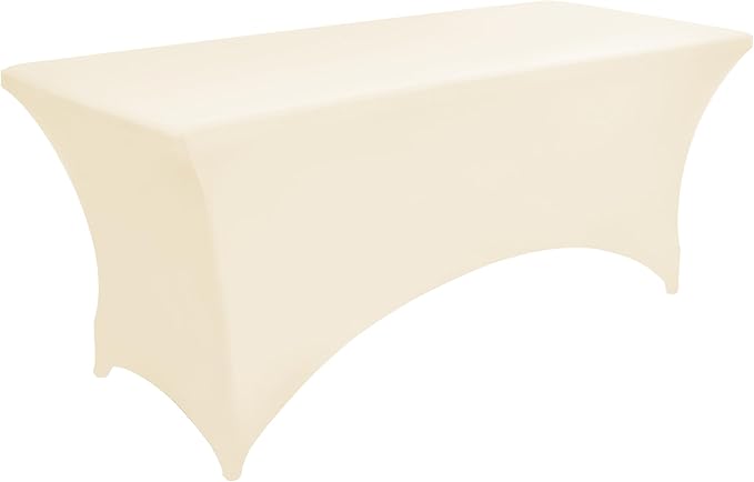 2-Pack 4ft Spandex Table Covers for Rectangular Folding Tables - Wrinkle Resistant Stretch Tight Table Cloths - Ultimate Fitted Table Protector for Parties, Banquet, and Wedding