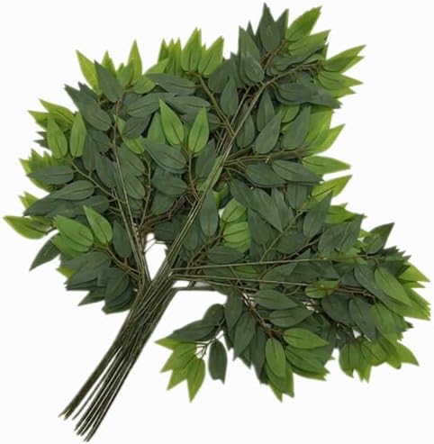 artificial olive leaves green foliage stems waterproof for, side view