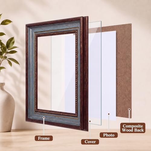 lineshading 8x10 vintage picture frames, 4 pack, dark, package contents