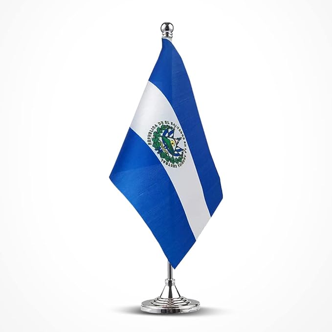 El Salvador Flag Salvadorian Flags, Small Mini Salvadorian Desk Flag, Used for Table Office Classroom Home Patriotic Events Decorations