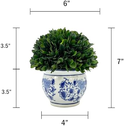 galt international 7" naturally preserved real boxwood ball, side view