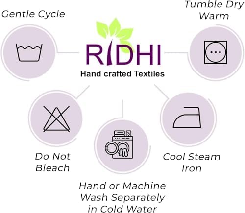 Ridhi Verdant Mist Hand Block Print Rectangle Tablecloth 90x60 Inch