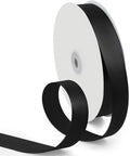 1 Inch 100 Yards Satin Ribbon Black, Solid Color Fabric Ribbon for Gift Wrapping, Wedding, Polyester Gift Ribbon for Birthday Party Decoration, Craft, Hair, Floral, Sewing