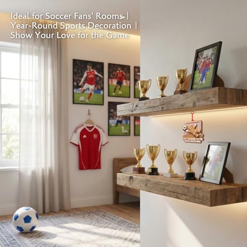 WaaHome Funny Meme Gingerbread Man Soccer Christmas Ornaments 2026 - World Soccer Gag Gifts for Football Players Fans Boys Men Dad Brother Girls Women Kids, Acrylic Soccer Cup Party Decorations