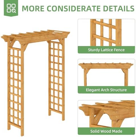 wood garden arbor – outdoor wooden arch pergola, package contents