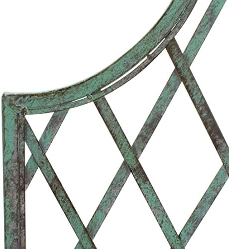 safavieh outdoor jaida metal garden arbor, 88" antique, close-up detail