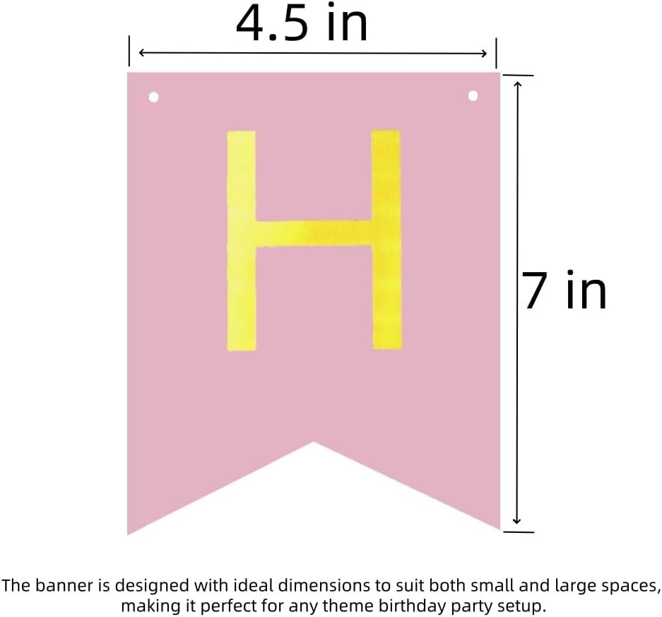 Happy Birthday Banner Pink Birthday Signs Party Supplies Garland Decorations Nursery Hanging Decor (Soft Pink)