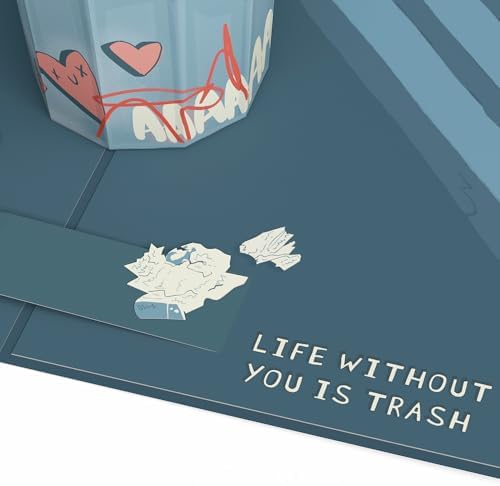 Lovepop Love Pop-Up Card for Her and Him - 3D Greeting Cards for Boys, Girls, Men, Women - Life Without You Is Trash Possums - 5" x 7" Card - Blank Notecard & Envelope Included
