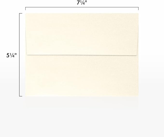 LUXPaper A7 Invitation Envelopes | Peel & Press | 5 1/4" x 7 1/4" | Champagne Metallic | 80lb. Text | 500 Qty