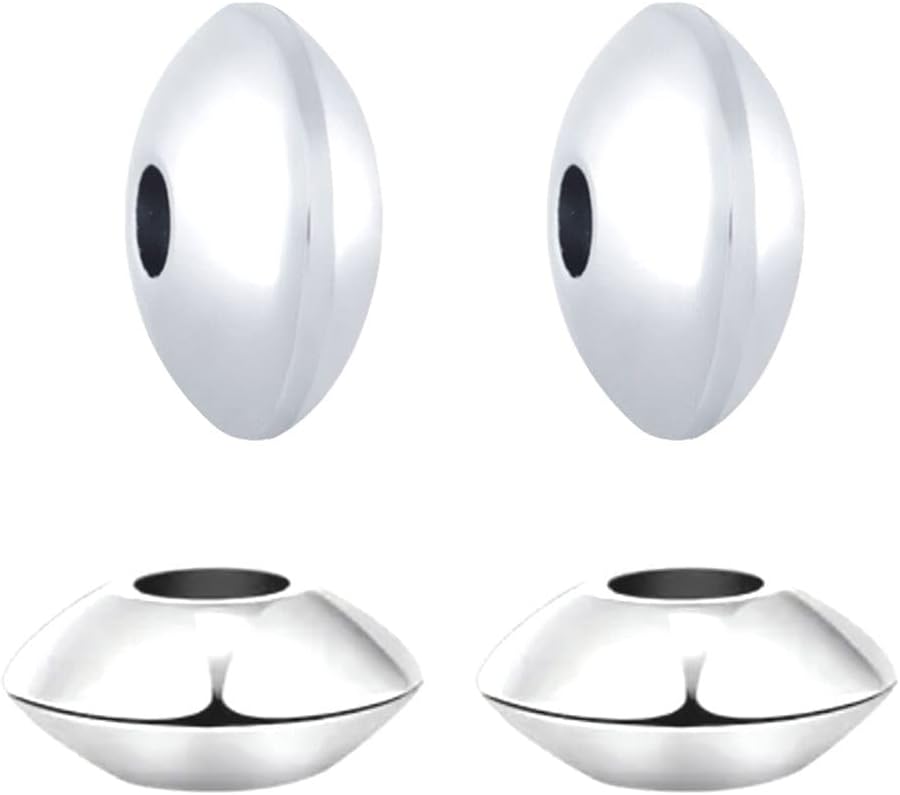 adabele real 925 sterling silver 8mm saucer rondelle, main product view